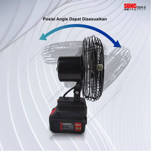 SUNC TOOLS Kipas Angin Besi 8" inch Fan Portable Baterai