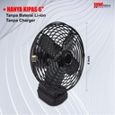 SUNC TOOLS Kipas Angin Besi 6" inch Fan Portable Baterai