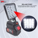 SUNC TOOLS Lampu LED Portable Lamp Baterai 21V Cahaya Putih Terang