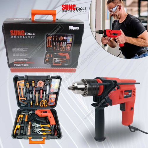 Mesin Bor Impact Drill Impek Listrik SET 55pcs 13mm 55 Pcs