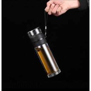 Botol Minum Kaca Termos Tumbler Portable Pemisah Teh