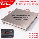 Timbangan Lantai Full Stainless Steel YHG 1TON 2TON 3TON 1m x 1m