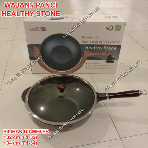 Healty Stone wok pan Wajan Jumbo Anti Lengket F1