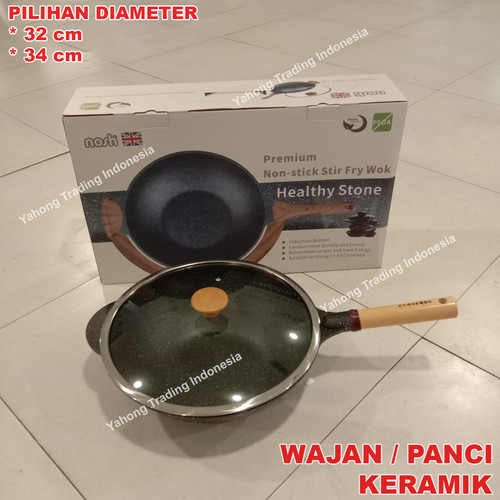 Healty Stone Pan Alat Masak Teflon Panci Wajan Jumbo Anti Lengket