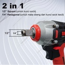 SUNC TOOLS Mesin Impact Wrench 48Vf + Chuck Bor