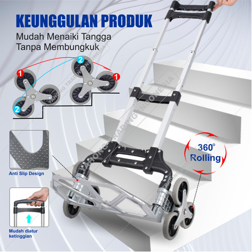 Trolley Lipat Roda Trolly Troli Lipat Aluminium Bisa Naik Tangga