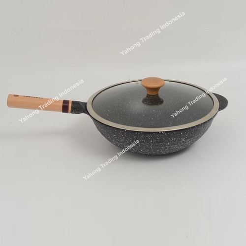 Healty Stone Pan Alat Masak Teflon Panci Wajan Jumbo Anti Lengket