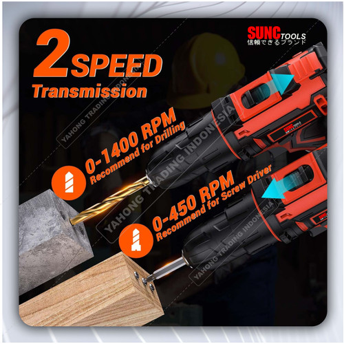 SUNC TOOLS Cordless Drill Set 12V Mesin Bor Baterai Obeng Kunci Pas