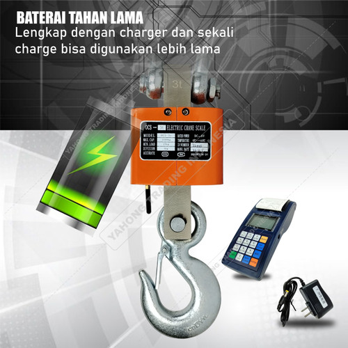 Timbangan Gantung Digital Crane Scale + Printer 3ton