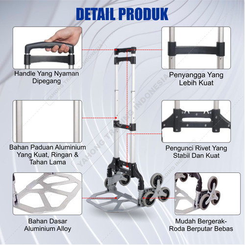 Trolley Lipat Roda Trolly Troli Lipat Aluminium Bisa Naik Tangga