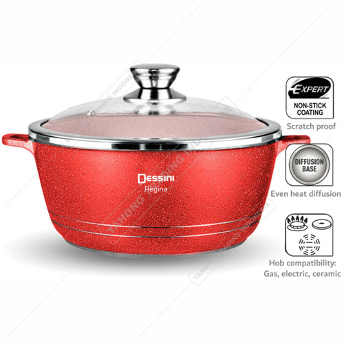 Dessini 23 Buah Set Peralatan Dapur Panci Masak Marmer Anti Lengket