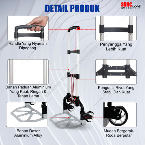 Trolley Lipat Mini / Trolly / Troli Lipat Serbaguna / Troli Aluminium