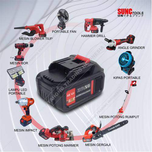 JLD Baterai Cordless 48 Volt Battery 48V Batere Mesin Bor JLD