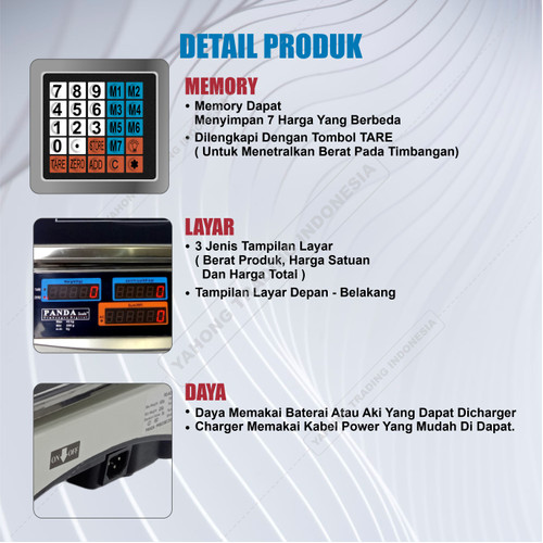 Timbangan Digital Laundry Paket Buah Makanan PANDA SCALE 40kg 5g