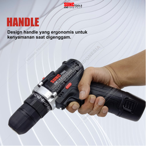 SUNC TOOLS Cordless Drill 12S Mesin Bor Baterai 12V Obeng Kunci Pas