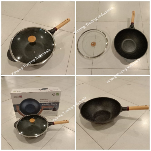 Healty Stone Pan Alat Masak Teflon Panci Wajan Jumbo Anti Lengket