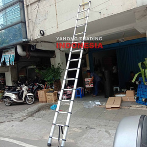 Tangga Lipat Aluminium Teleskopik Single 3.2m 3.8m 4.4m 5m 5.4m