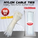 Kabel Ties / Cable Tie PUTIH 30 cm LEBAR 7.6mm Kualitas Terbaik