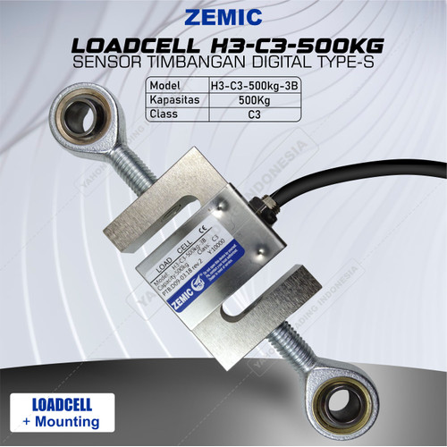 Load Cell Zemic / Sensor Timbangan Bentuk S 500 kg H3