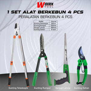 Gunting Gergaji Rumput Dahan Ranting 1 Set Alat Berkebun 4 pcs