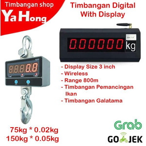 Timbangan Gantung Digital Pemancingan Ikan Layar 3 inch 75kg 150kg