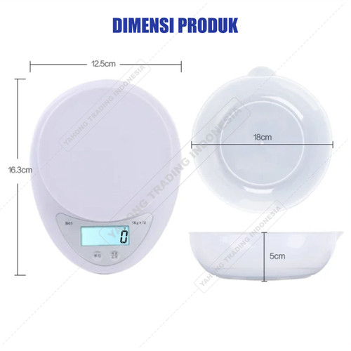 Timbangan digital mangkok 5kg electronic kitchen scale B-05