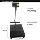 Timbangan Duduk Digital YHG Scale A12E 500kg (50cm x 60cm)