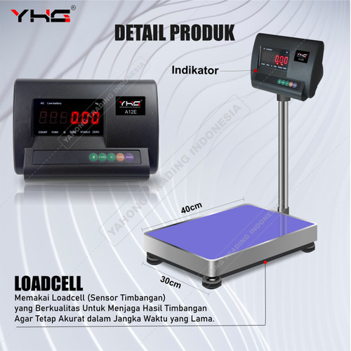 Timbangan Digital A12E Timbangan Barang 30cm x 40cm 75kg 100kg