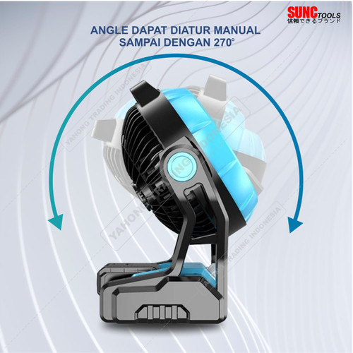 Kipas Angin Portable 12" inch + LED Tenaga Baterai SUNC TOOLS
