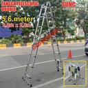 Tangga Lipat Aluminium Teleskopik Double Telescopic Ladder 5.6m