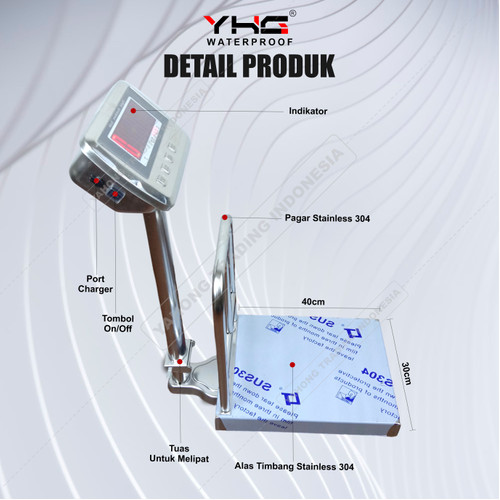 Timbangan Digital 200kg 0.01kg Bench Scale YHG Waterproof Anti Air