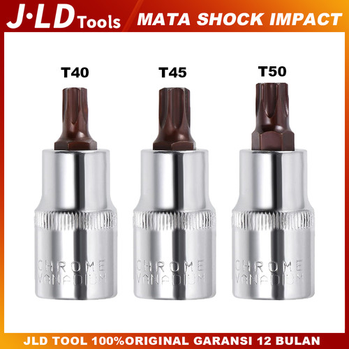 JLD 1/2'' Mata Kunci Shock Bintang T40 T45 T50 T55 Mata hexagonal Hex Bit Socket Mata sok Impact