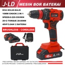 JLD 48VF Mesin bor baterai brushless 13MM bor impact bor cas 80NM Electric drill cordless