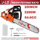 JLD 2200W Mesin Potong Kayu 20inch bar Chainsaw 54.6CC 2Tak Gergaji Potong mesin gergaji Mesin senso