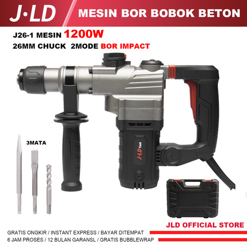 JLD Mesin bor bobok tembok 1200W J26-1 Mesin Rotary Hammer Bor Impact