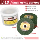 JLD 50 Pcs Mata Potong Batu Gerinda Besi 4 inch  Gerinda Cutting Wheel