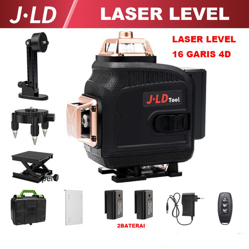 JLD LASER LEVEL 4D 16 Line Self Leveling Garis Pakai Remot  2Baterai