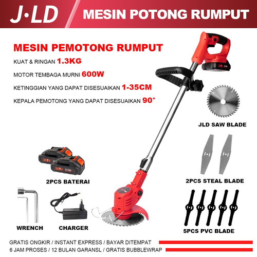 JLD Mesin potong rumput Mesin pemotong rumput 2baterai36V Mesin rumput