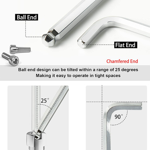 JLD 9 Pcs Kunci L Set Kombinasi Ball/Hex Key 1.5 - 10 mm kunci set