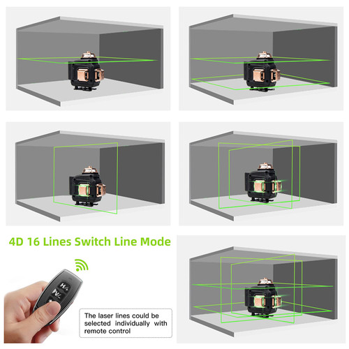 JLD LASER LEVEL 4D 16 Line Self Leveling Garis Pakai Remot  2Baterai