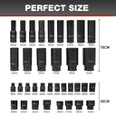 JLD 35PCS Impact Mata 1/2'' Kunci shock Impact 8-32mm CR-V koper besi
