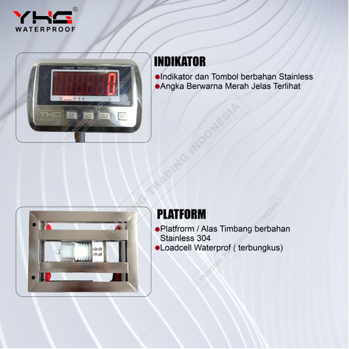 Timbangan Digital 200kg 0.01kg Bench Scale YHG Waterproof Anti Air