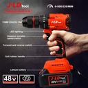 JLD Mesin bor+Impact Wrench Brushless 88VF Impact baterai torsi besar