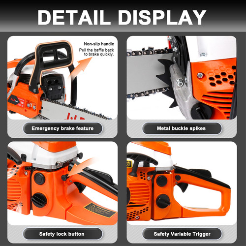 JLD 2200W Mesin Potong Kayu 20inch bar Chainsaw 54.6CC 2Tak Gergaji Potong mesin gergaji Mesin senso