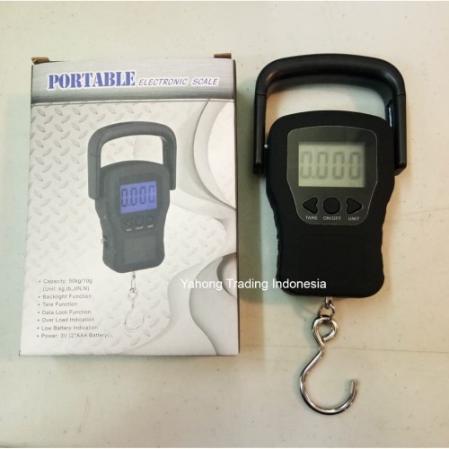Timbangan Gantung Digital + Meteran Timbangan Koper Ikan 50kg 10g