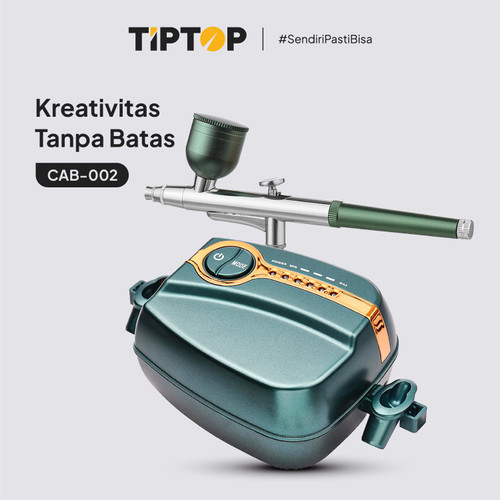 TIP TOP Air Brush Dual Action Mini Compressor / Mini Kompresor Air brush Serbaguna Tatoo Makeup Kue / CAB-001 (Hitam) & CAB-002 (Hijau)