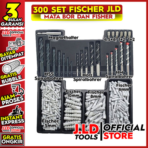 Mata Bor Set + Fisher - Mata Bor Besi Kayu Beton - Mata Bor JLD Tool