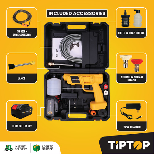 TIP TOP Cordless High Pressure Washer / Jet Cleaner 20V (BPW-200)