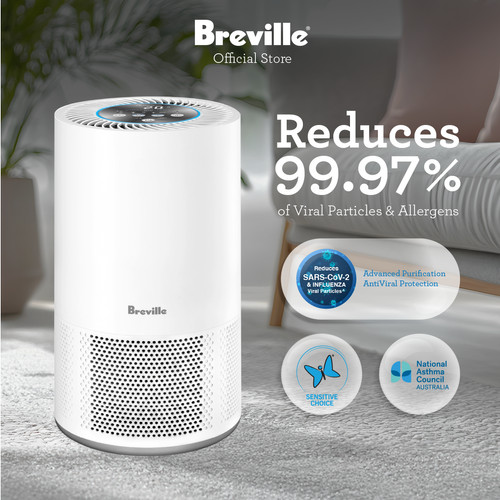 Breville the Smart Air Viral Protect Plus Purifier - Penyaring Pembersih Penjernih Udara Hemat Energi Kontrol WiFi