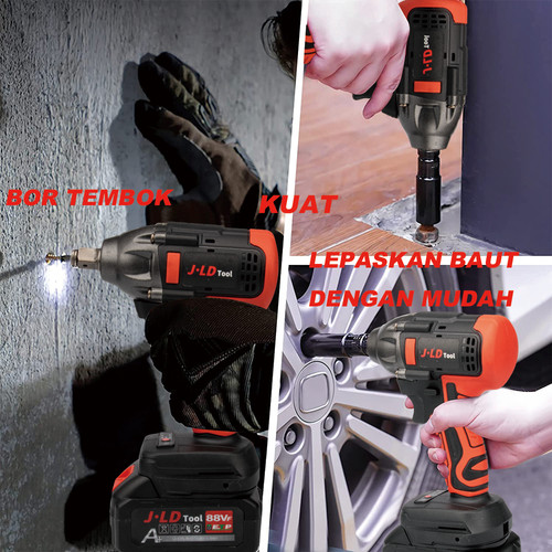 JLD Mesin bor impact baterai torsi besar 88VF impact wrench brushless